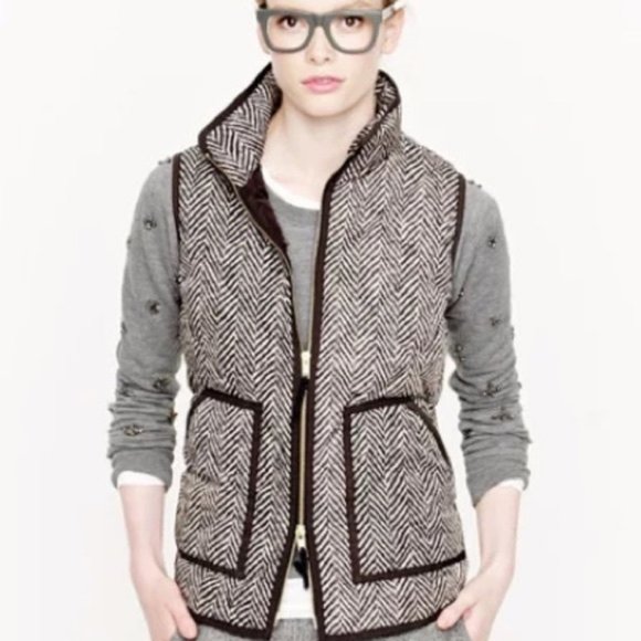 J Crew Excursion Herringbone Quilted Vest - Picture 1 of 10